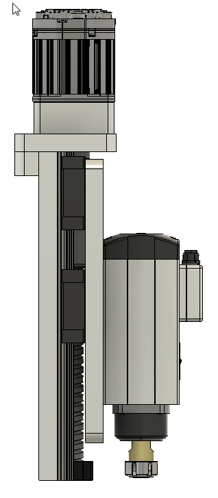 CNC刳刨机Z轴组件的Fusion 360参数模型，具有20毫米Hiwin导轨、20毫米滚珠丝杠和Nema34 Clearpath伺服电机缩略图